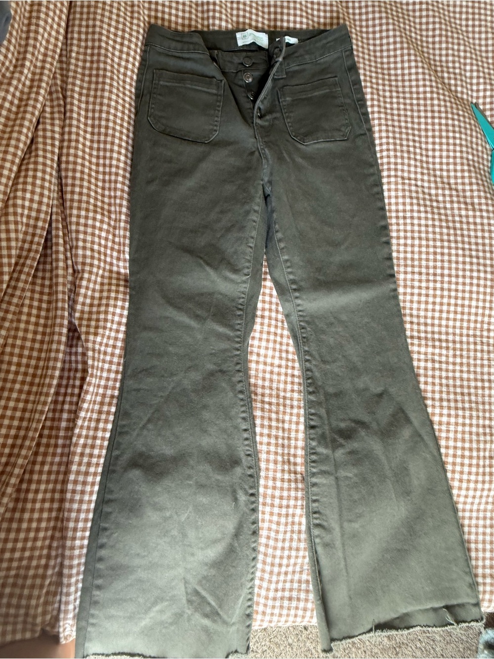 Celebrity Pink Olive Green Flare Jeans